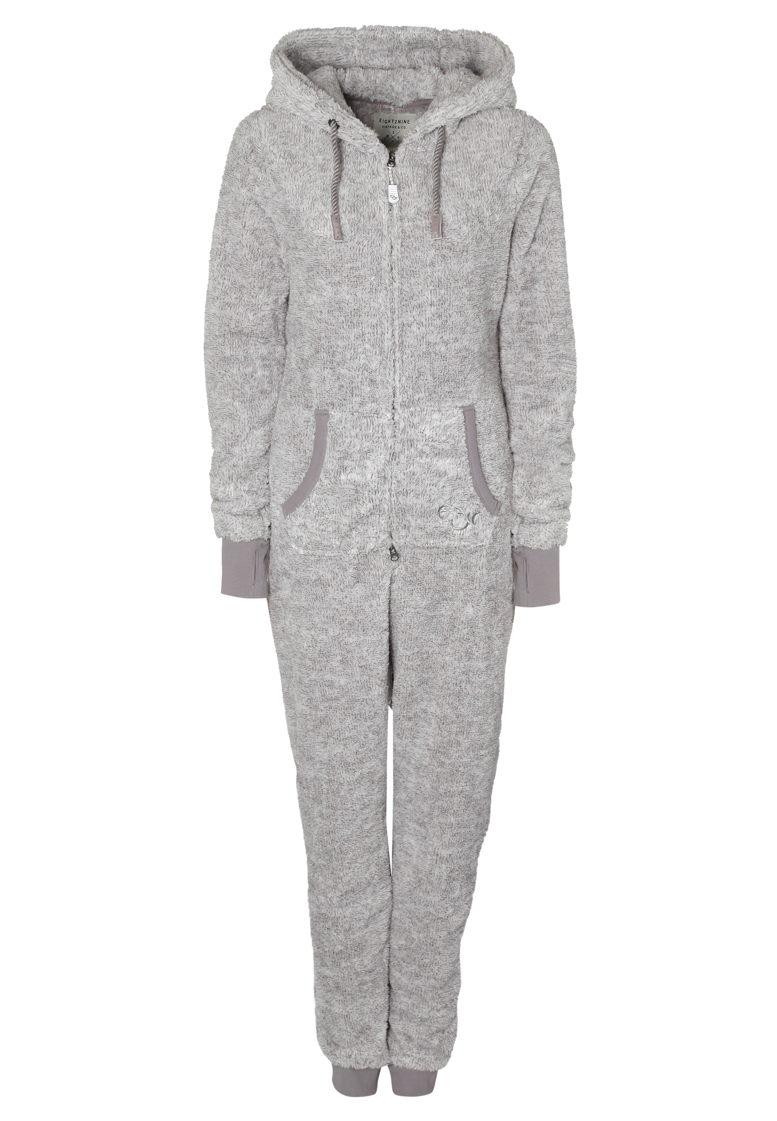 Jumpsuit Teddy Fleece Overall Ganzkörperanzug Ohren Damen Eight2Nine