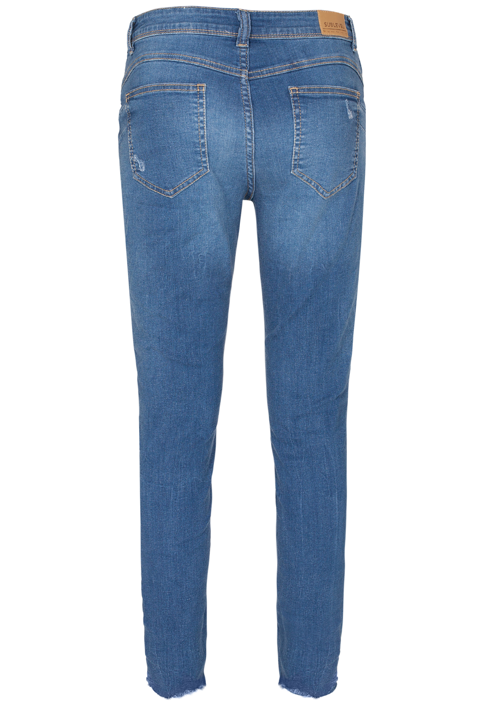 Damen Skinny Jeans mit offenem Saum FASHION5