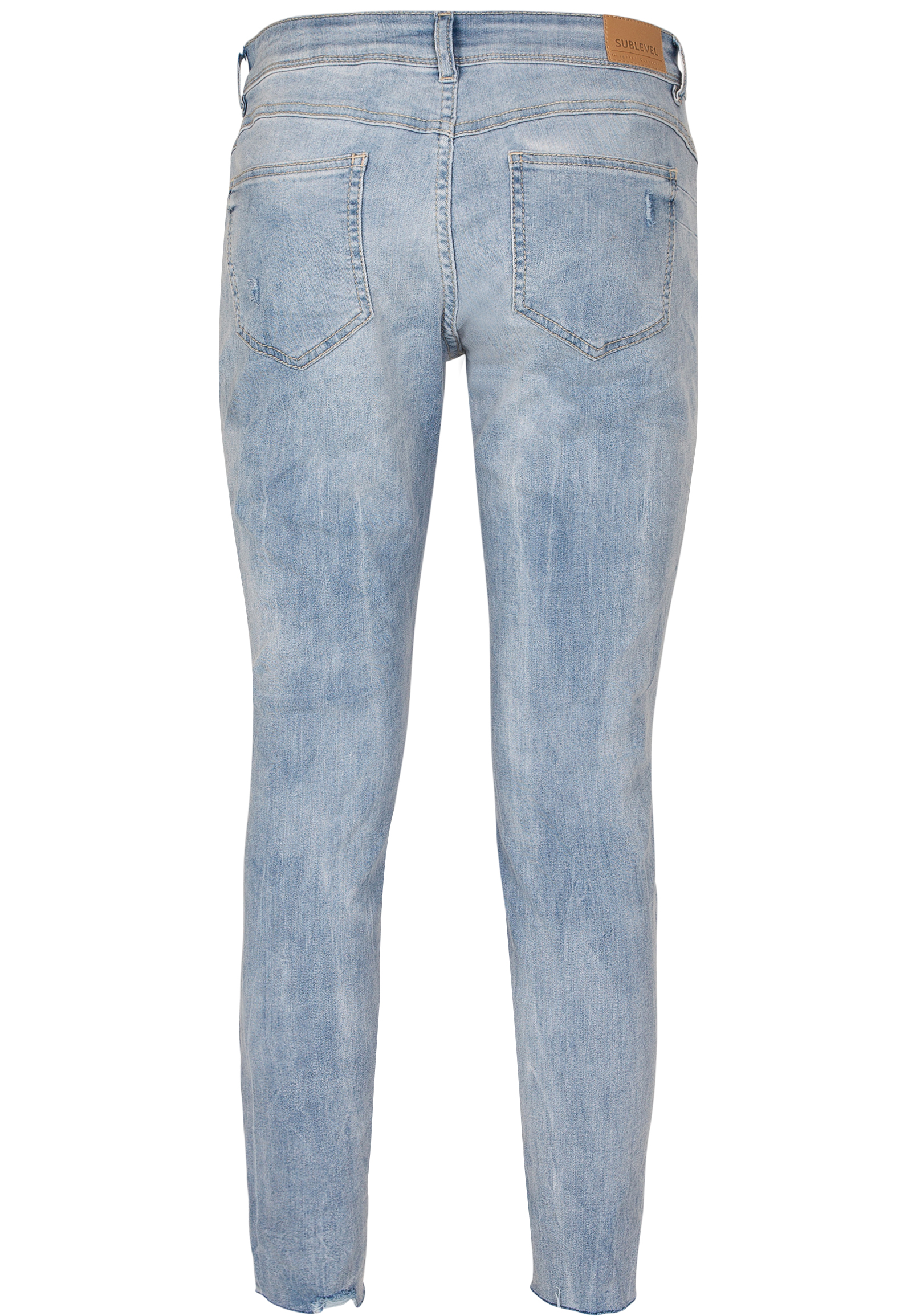 SUBLEVEL Damen Skinny Jeans mit offenem Saum FASHION5